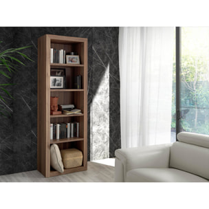 Estantería librería en madera chapada de nogal 65x40x200cm