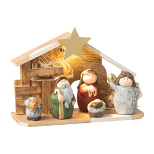 J-Line décoration Crèche - porcelaine - mix - medium - LED