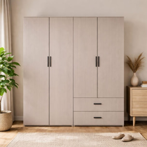 Armadio 2 ante tortora con appendiabiti