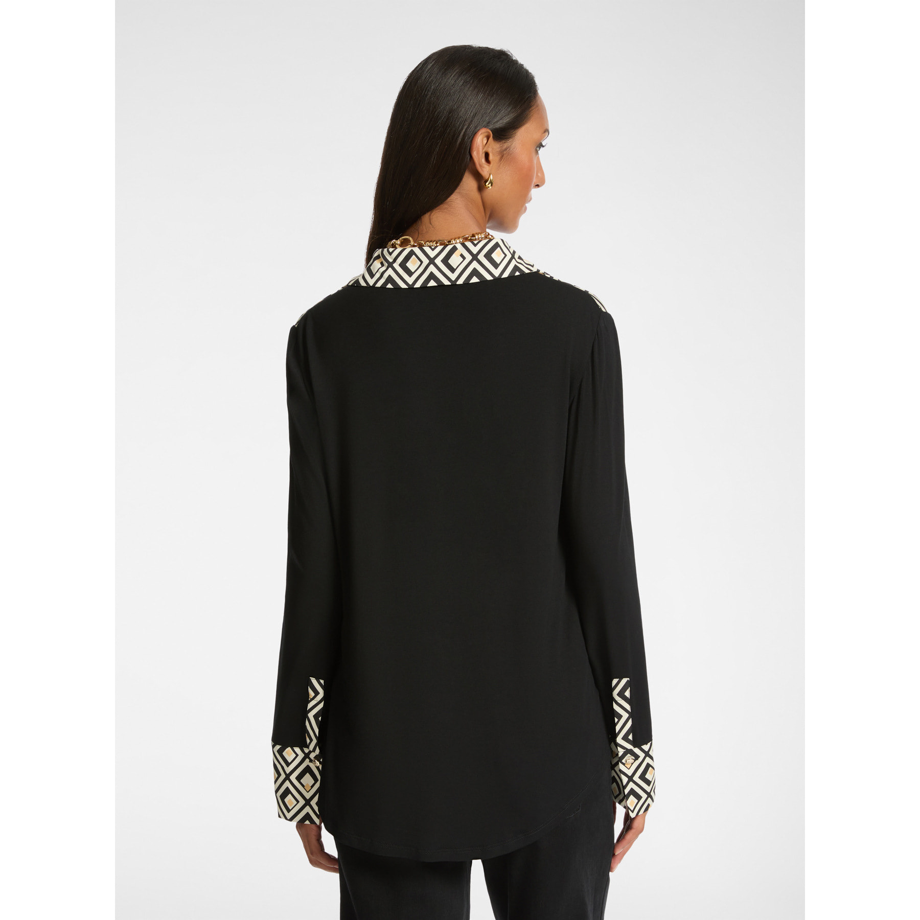 Elena Mirò - Camiseta con estampado geométrico - Negro