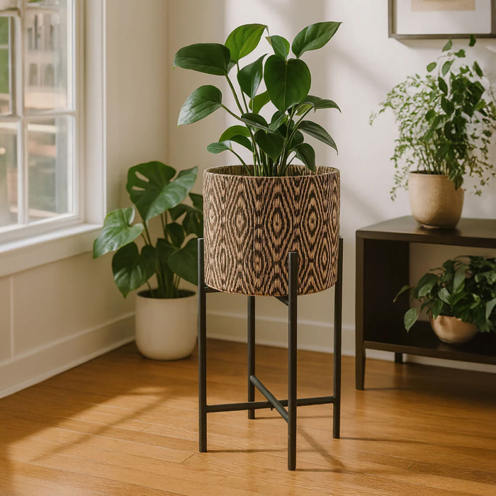 Cache pot sur pieds noirs 29 x h52cm YORI