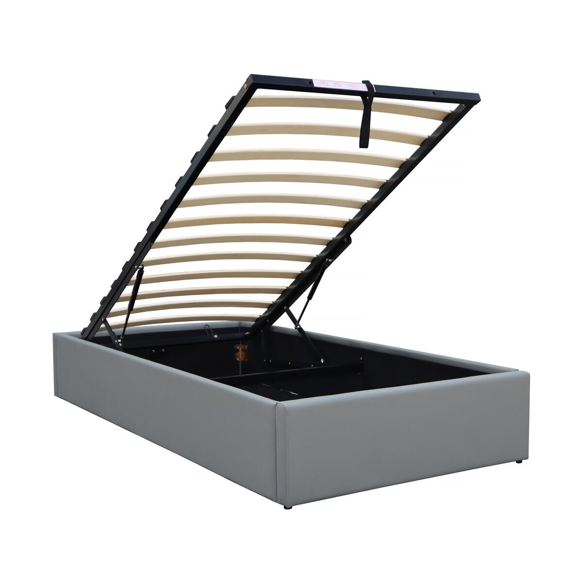 Lit simple en PVC avec coffre "Ava" - 90 x 190 cm - Gris