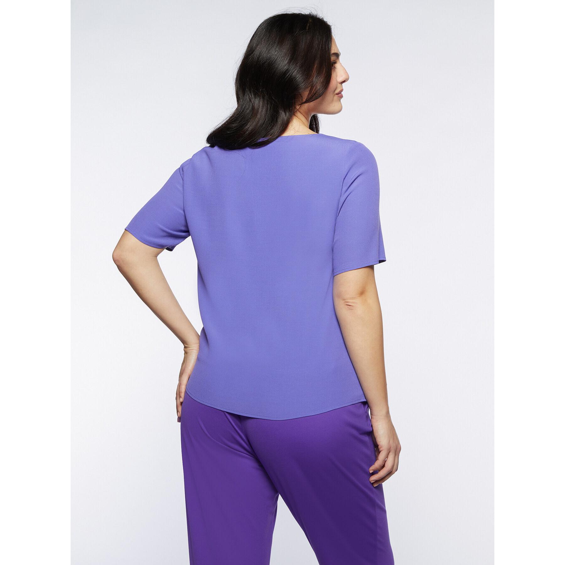 Fiorella Rubino - Blusa recta con mangas cortas - Violeta