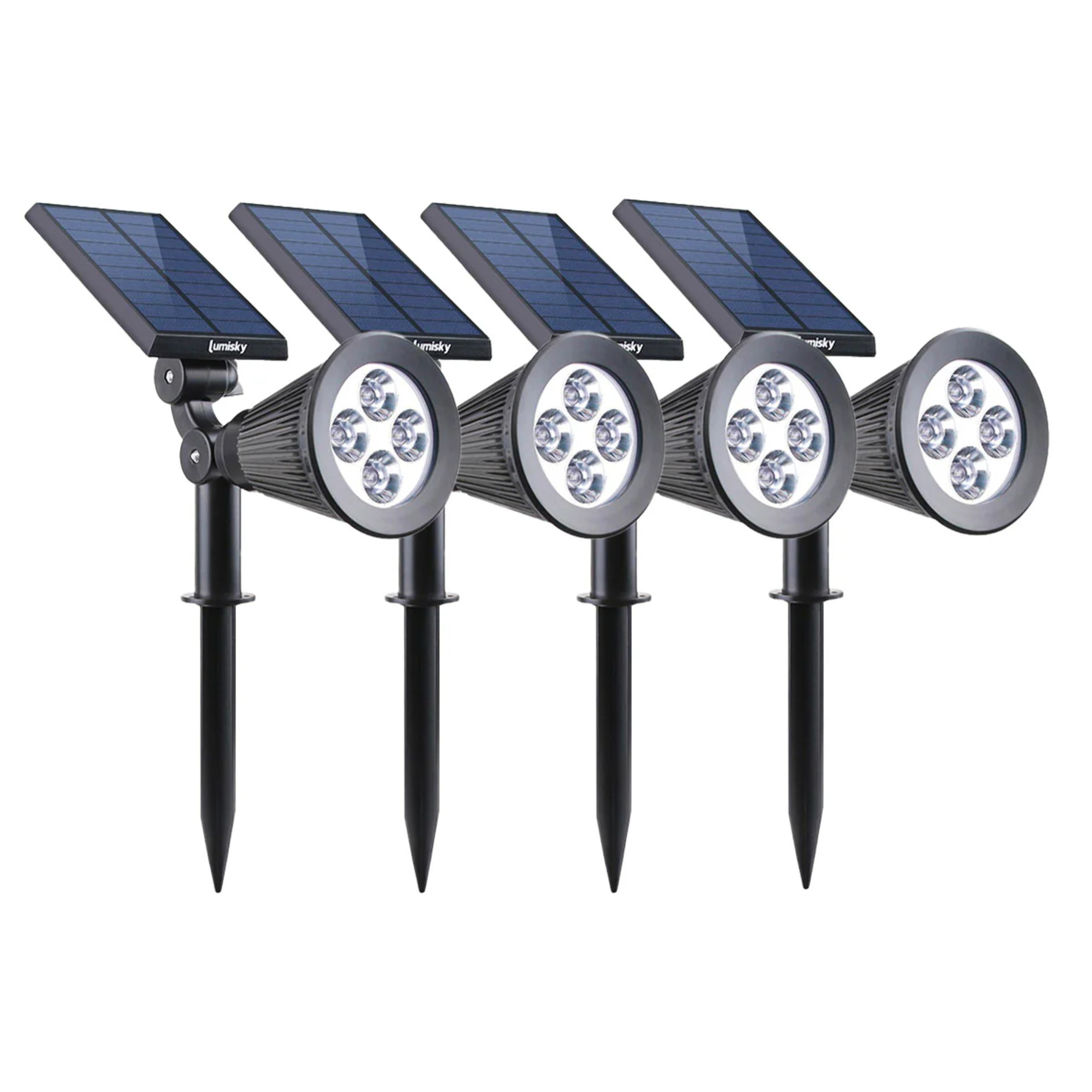 4 Spot solaire SPIKY Blanc froid 200LM
