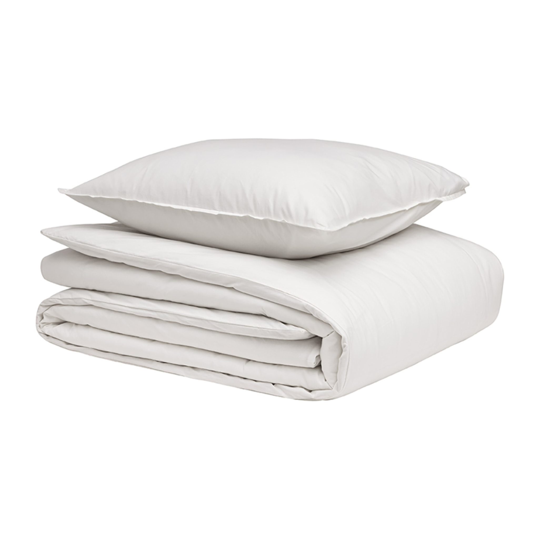 Parure de lit unie en percale de coton lavée, taies carré, DELICATE