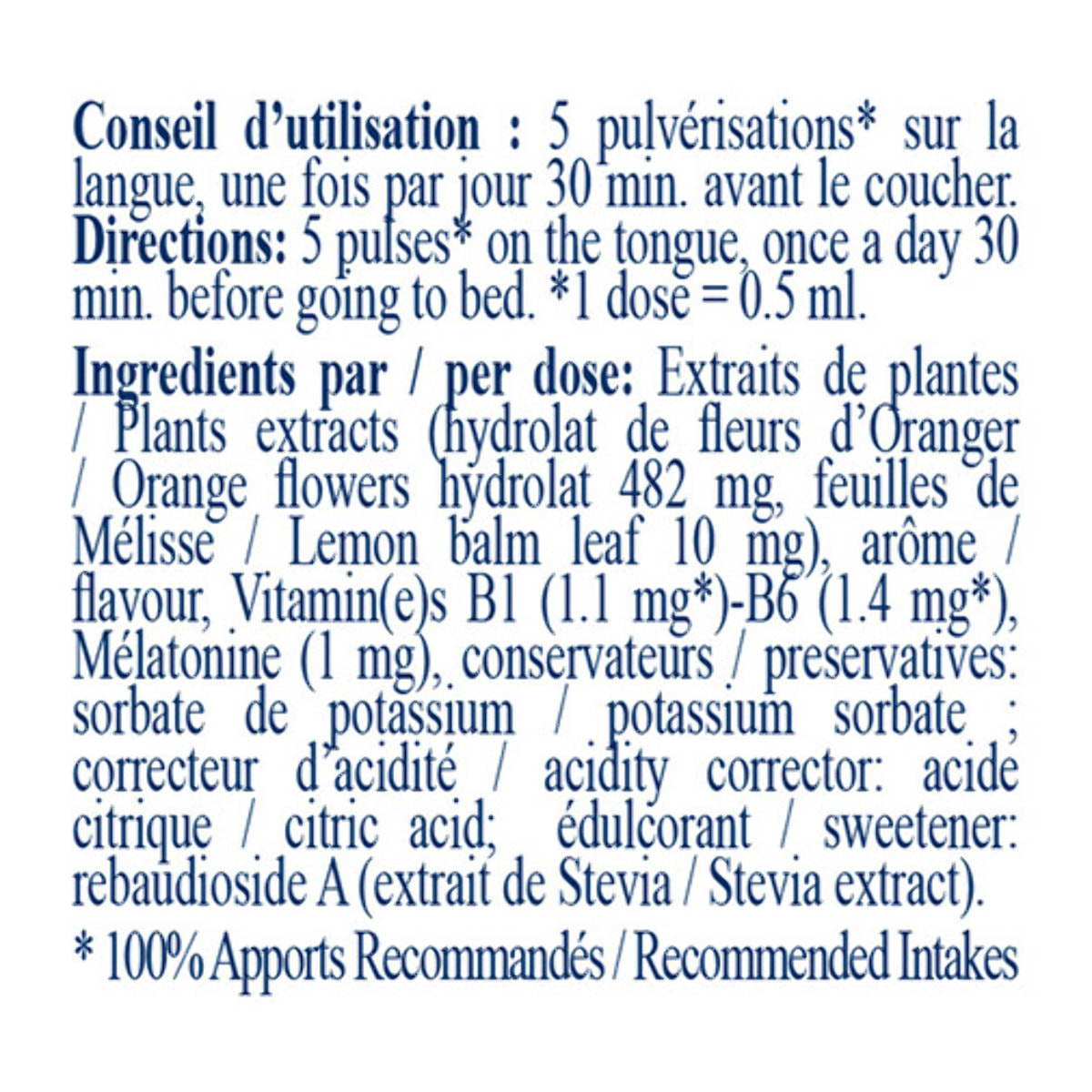 NUTRI EXPERT - Mélatonin Spray 1mg - Favorise l'endormissement - améliore le Sommeil - Evite les insomnies dues au décalage horaire - Spray Lingual Action Rapide - Sans accoutumance - Flacon de 20ml
