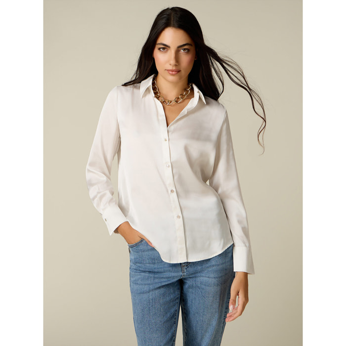 Oltre - Camicia in raso - Bianco