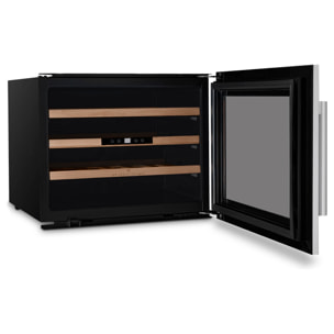 Les Petits Champs 24 botellas CAVCI24 57L, puerta de acero inoxidable anti-UV, sistema termodinámico, ajuste de 5 °C a 22 °C, silencioso, iluminación, 3 estantes