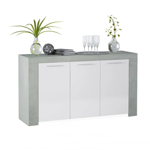 Aparador Dara Blanco Artik (Blanco Mate) - Gris Cemento