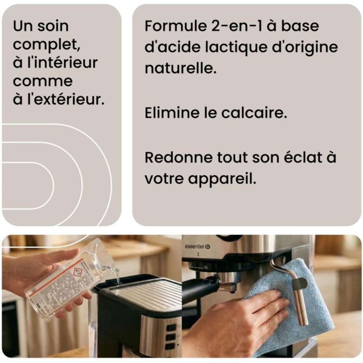 Détartrant ESSENTIELB Premium 1L multi-appareils, efficace contre le calcaire