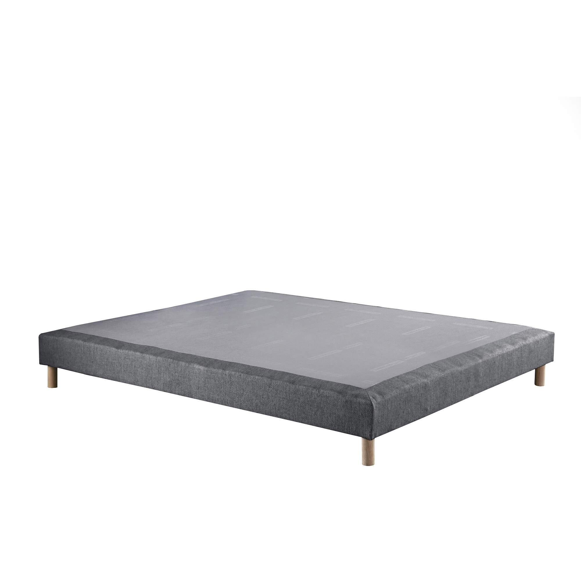 Sommier tapissier déco CRÉPUSCULE, bois massif, 12 cm - gris souris