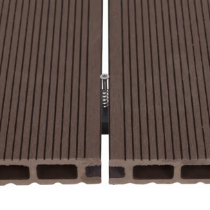 Kaido - Set di 5 Doghe Pavimento da Esterno 150x75 cm per Giardino Patio Terrazza in WPC Teak