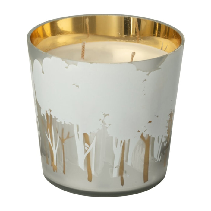 J-Line bougie parfumée Noa Forêt - Ayra - verre - blanc/or - small - 50H