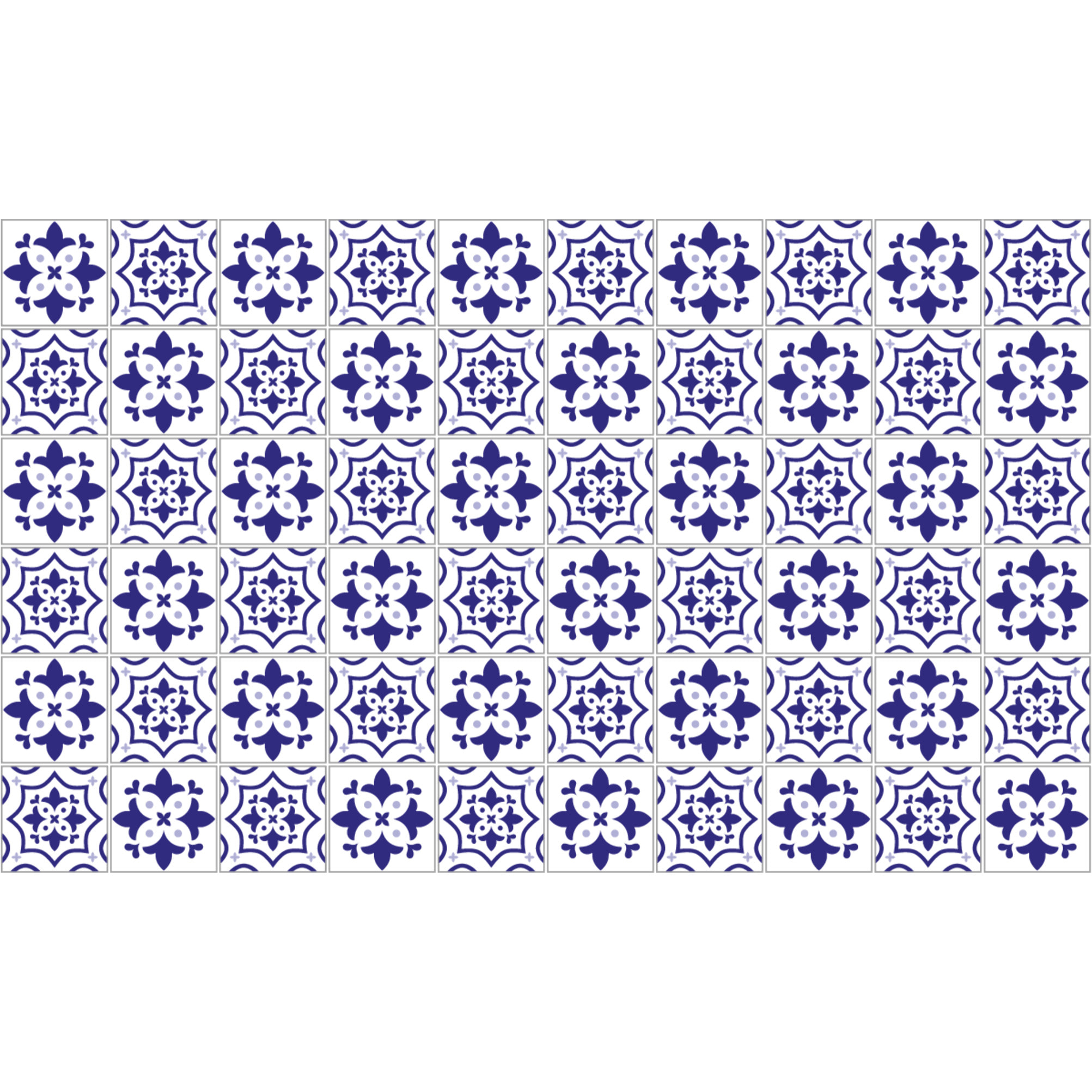 Stickers muraux - Sticker Mural Carrelage adhésif Cuisine Salle de Bain - 60 STICKERS CARRELAGES AZULEJOS ALMA