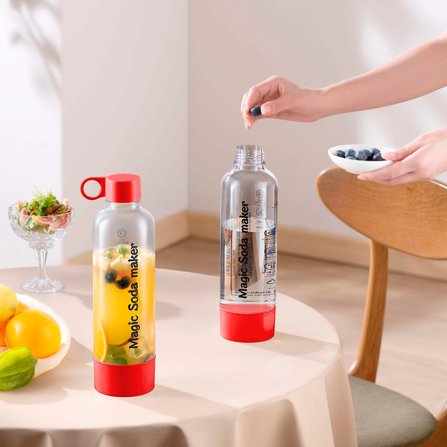 Máquina portátil KT-128A para preparar agua con gas y bebidas carbonatadas en casa. 1L de capacidad.