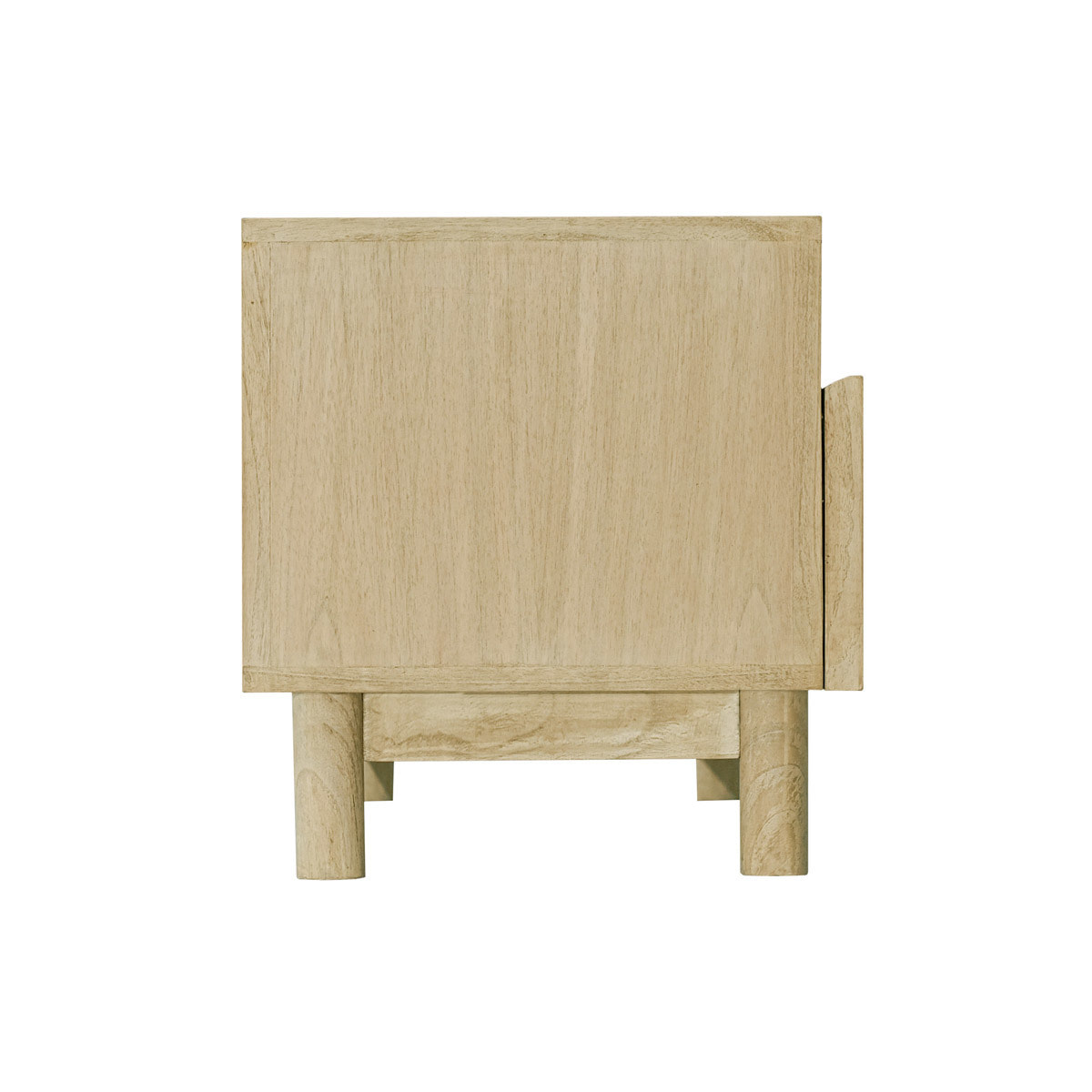 Meuble TV en bois clair et cannage rotin L120 cm GALINA