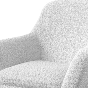 Rocking-chair en tissu bouclé blanc - Isola