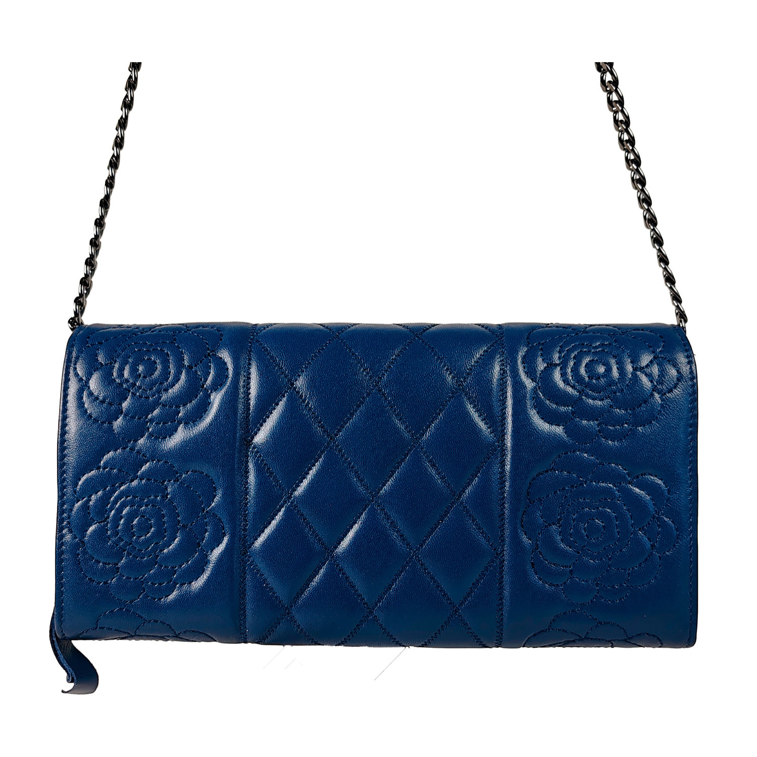 Borsa Donna in vera pelle Made in Italy colore Blu dimensioni cm 25x13x3