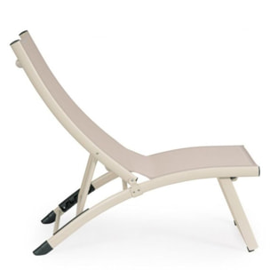 Set di 2 poltrone reclinabili TAYLOR in alluminio e textilene beige