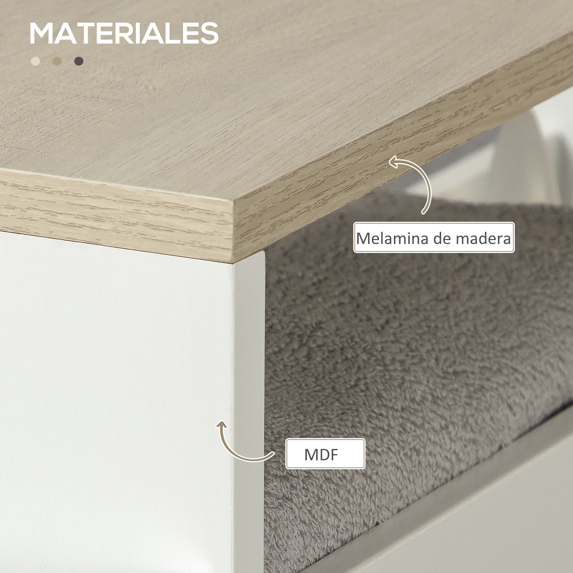 Estantería de Almacenamiento de Baño de 3 Niveles con Asa Lateral 48x15x80 cm