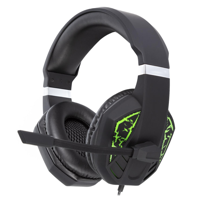 Headset PS4-480. Auriculares gaming con micro, conexión minijack, luz LED. PS4, Xbox One, móvil, tablet.