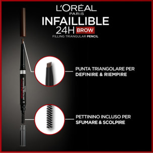 Matita Sopracciglia 7.0 Blonde Infaillible Brows 24h Filling Triangular Temperabile con Pettine