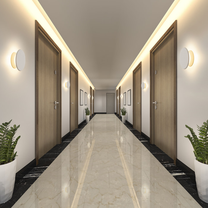 Forlight Roc - Aplique de Pared Interior LED Circular con Efecto Halo con Módulo Giratorio. Luz Cálida 3000K 342lm. Color Blanco