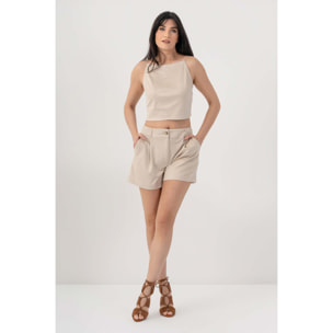 Kocca - Top cropped effetto suede Donna