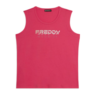 Canotta in Jersey con Logo FREDDY e Scritta "Mood Up"