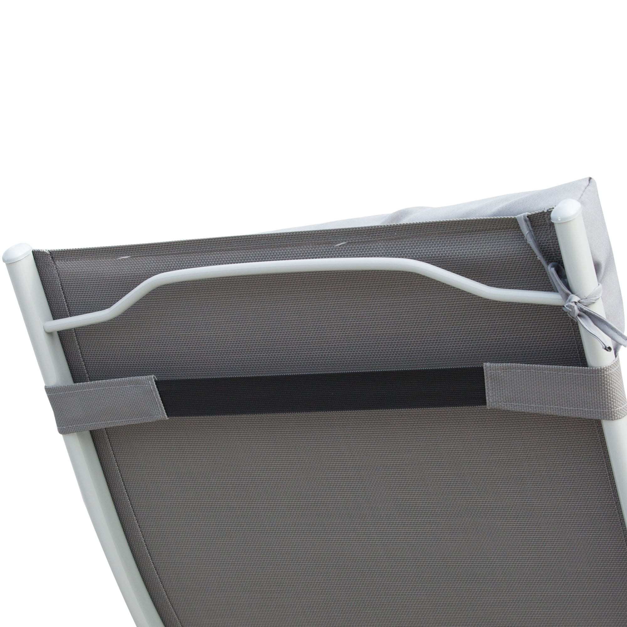 Tumbona Plegable Tumbona de Jardín con Respaldo Ajustable en 7 Posiciones con Cojín Cuerpo Entero y Cabeza para Terraza Piscina Carga 165 kg 137x63,5x100,5 cm Gris