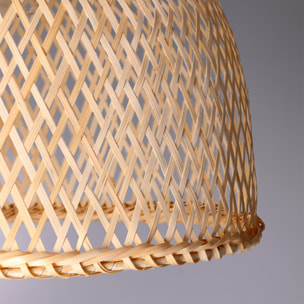 FORLIGHT Riba - Lámpara Colgante De Techo De Ratán Natural - Lámpara De Techo Moderna De E