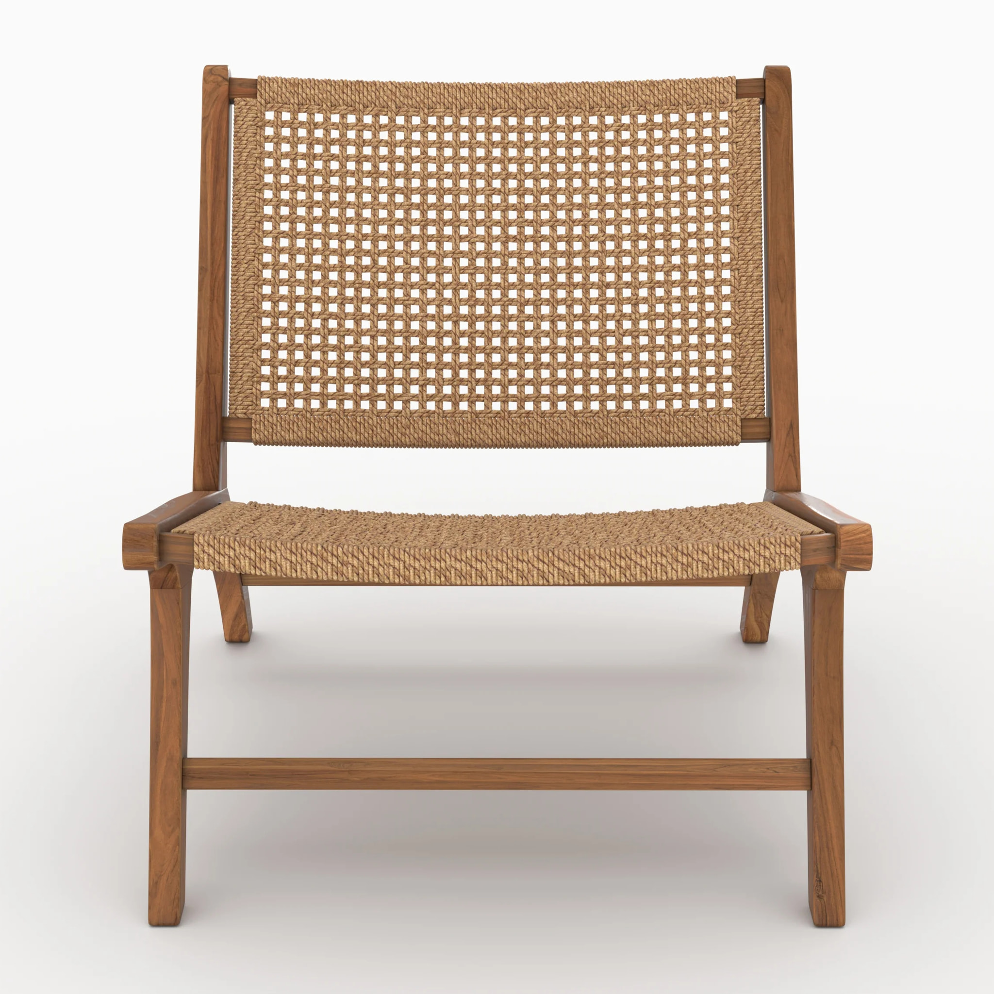 Fauteuil en bois de teck et tissage synthétique - Kilka