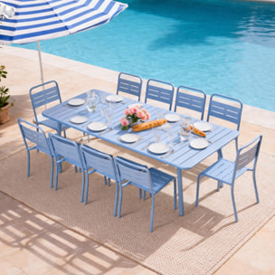 Table de jardin 10-12 places 234cm bleue EVORA