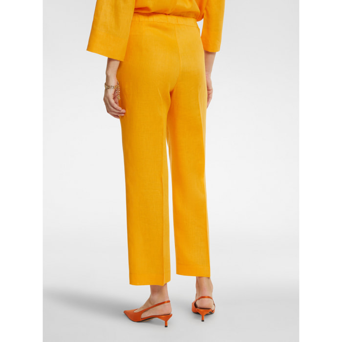 Elena Mirò - pantalones de lino - Amarillo