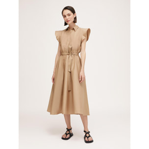 Motivi - Vestido camisero de popelina - Beige