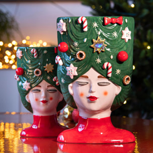 Cachepot Regina Natale - Pezzi 1 - 13,5xH21,5x13cm - Bianchi Dino SpA