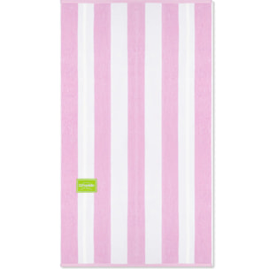 Toalla Estampado Rayas Old Money Jacquard Velour Beach Towel Rosa / Blanco D.Franklin