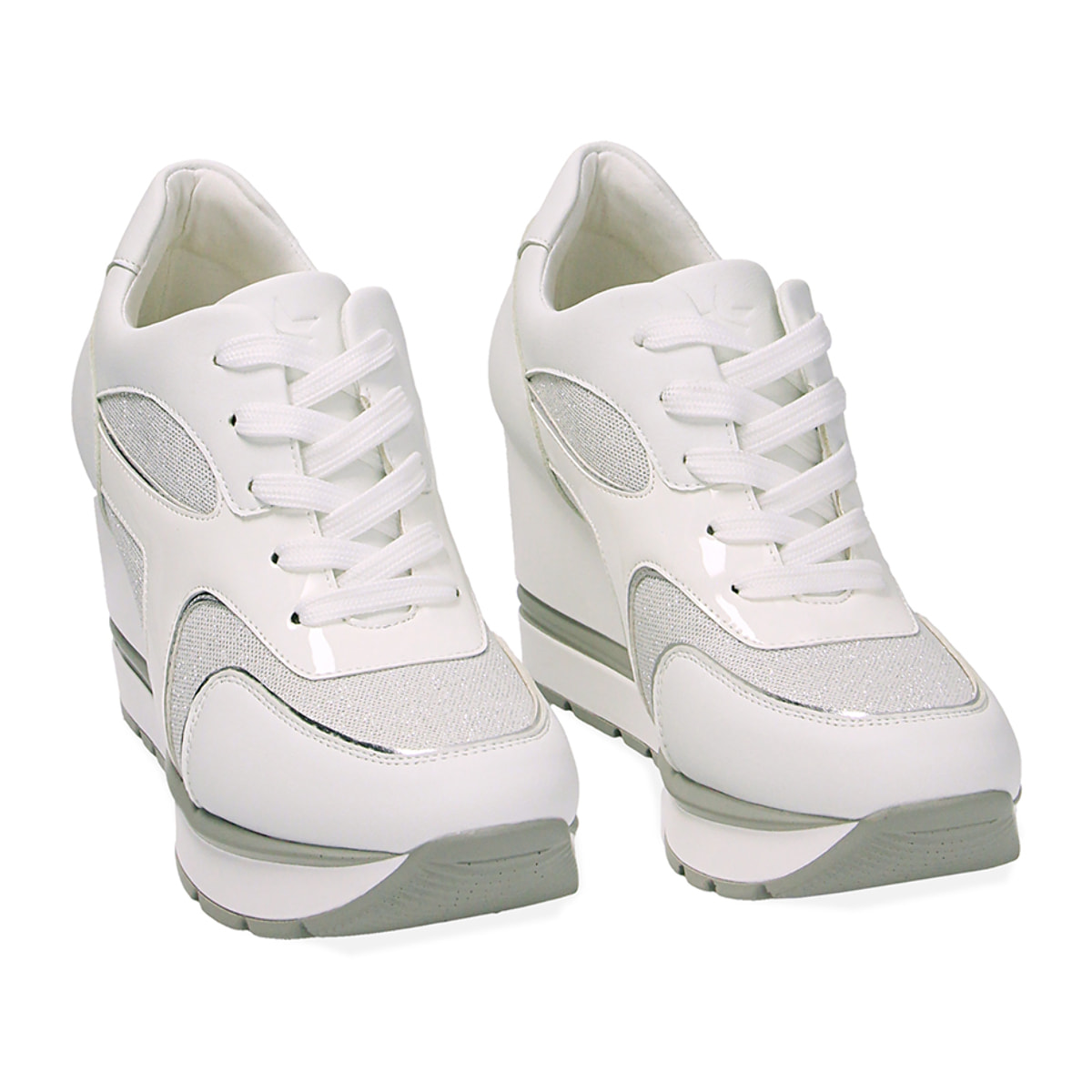 Sneakers plateau bianche