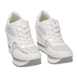 Sneakers plateau bianche