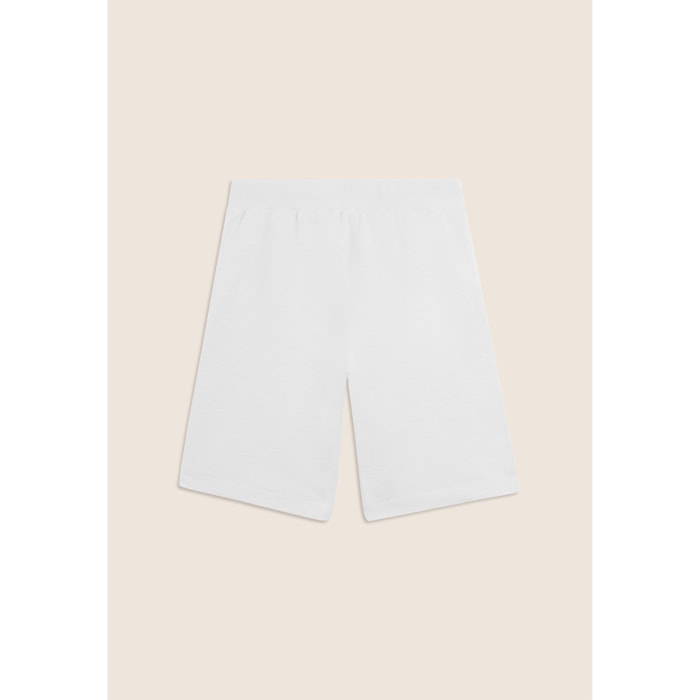 Pantaloni Corti con Spacchi Laterali in Tessuto Fiammato