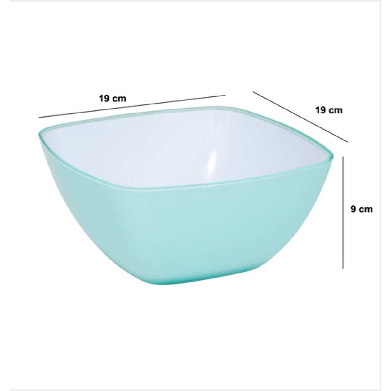 Saladier "Square" vert menthe 19x19cm