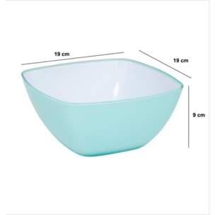 Saladier "Square" vert menthe 19x19cm