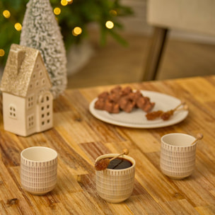 Coffret 6 tasses Lunis 109ml doré