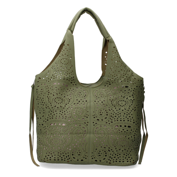 Bolso de hombro de Mujer con dos piezas, diseño moderno con detalles en los laterales