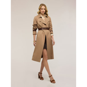 Motivi - Trench in drill misto lyocell con cintura - Beige
