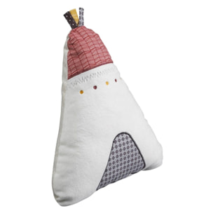 Coussin déco Tipi 27x22cm en polyester blanc