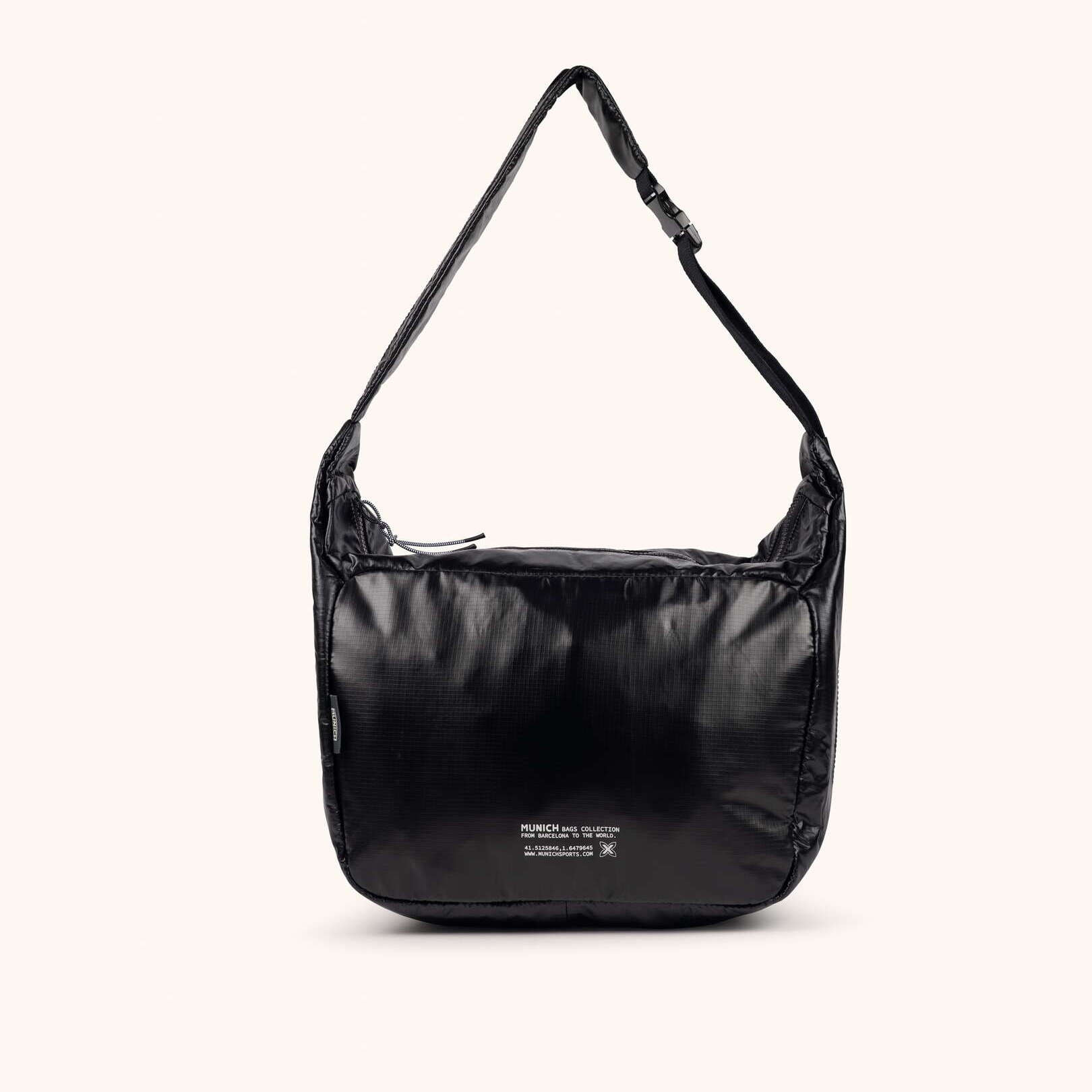 Bolso Hobo Minimalista en Poliamida Reciclada DEEP RECYCLED HOBO BLACK