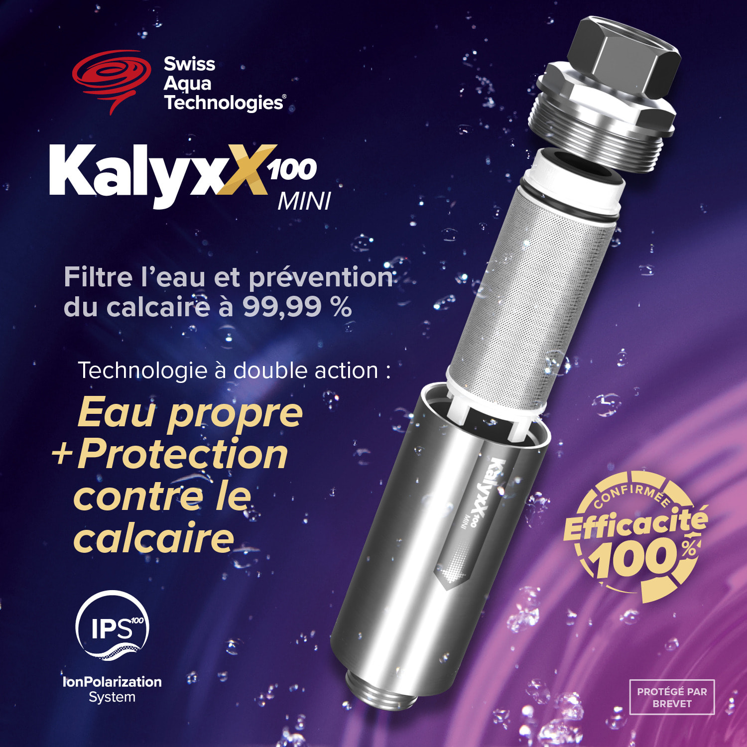 Cartouche de remplacement avec insert IPSKXM pour Adoucisseur d'eau IPS 100 Kalyxx MINI (IPSKXMINSERT)