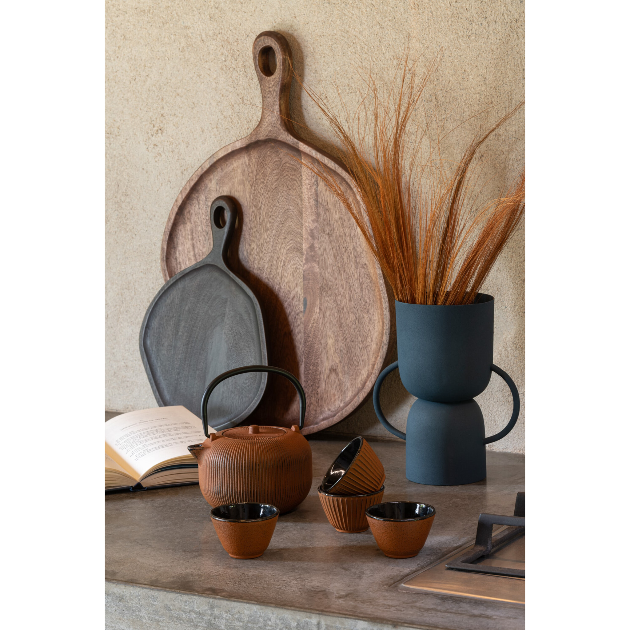 J-Line tasse - métal - brun - 2 boîtes de 2 pièces