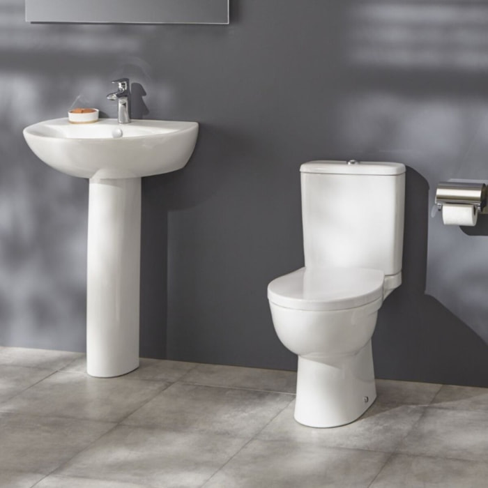 WC à poser sans bride sortie horizontale Patio avec abattant standard